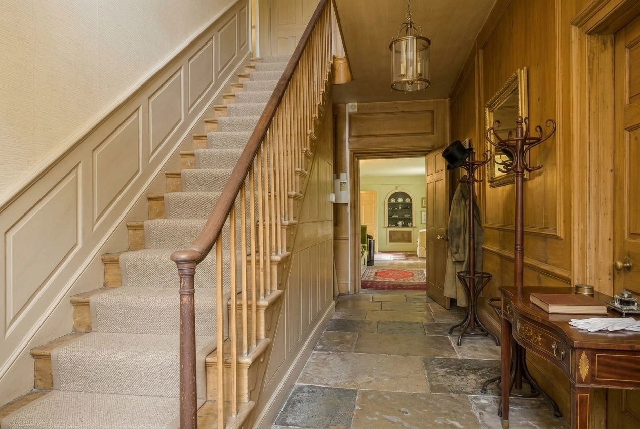 Hallway interior in British style — photo by GenRoom AI