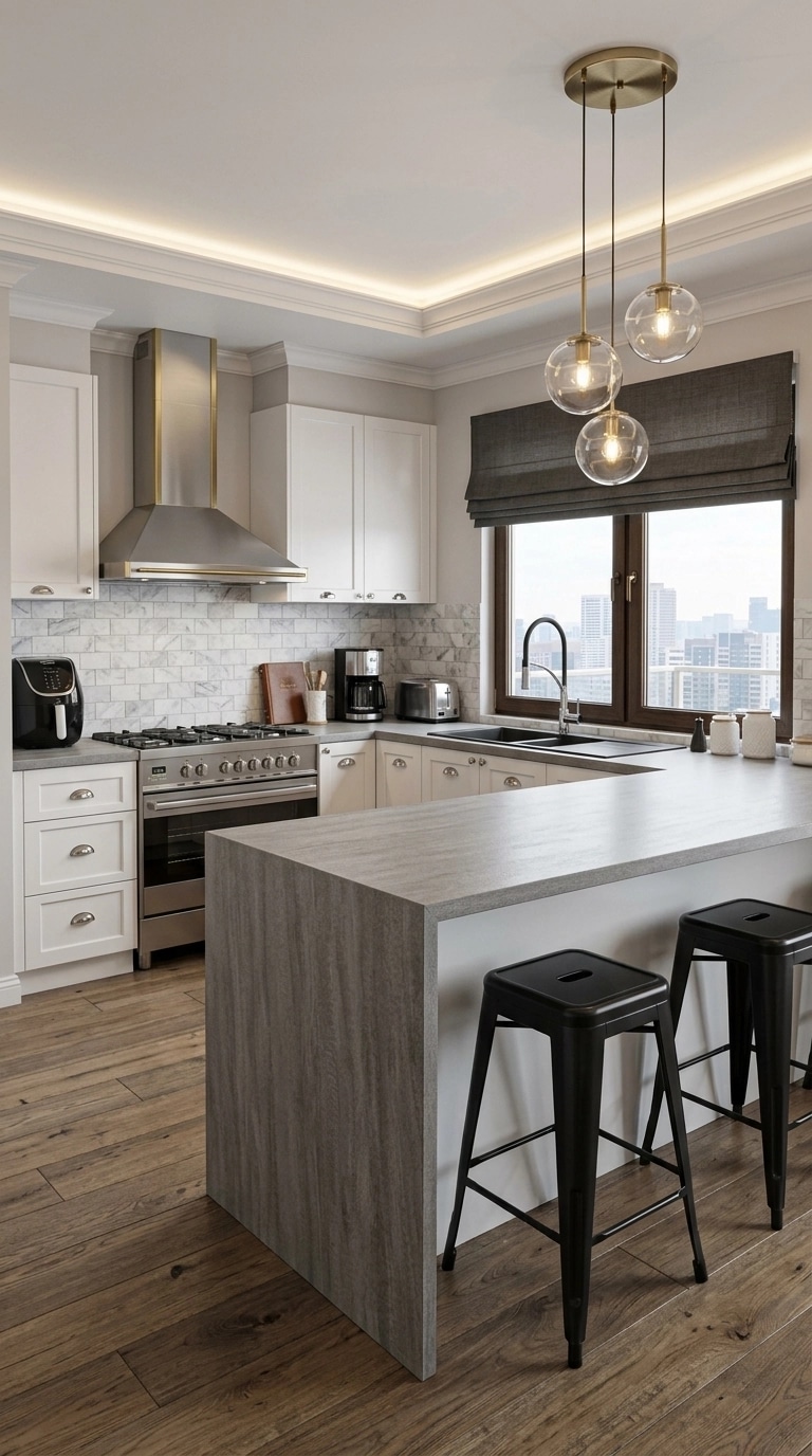 Kitchen interior in Transitional style — photo by GenRoom AI