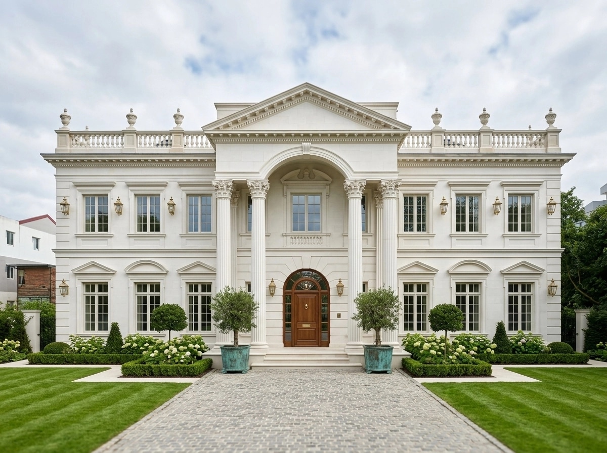 Neoclassic Facade Fachada design — facade photo by GenRoom AI