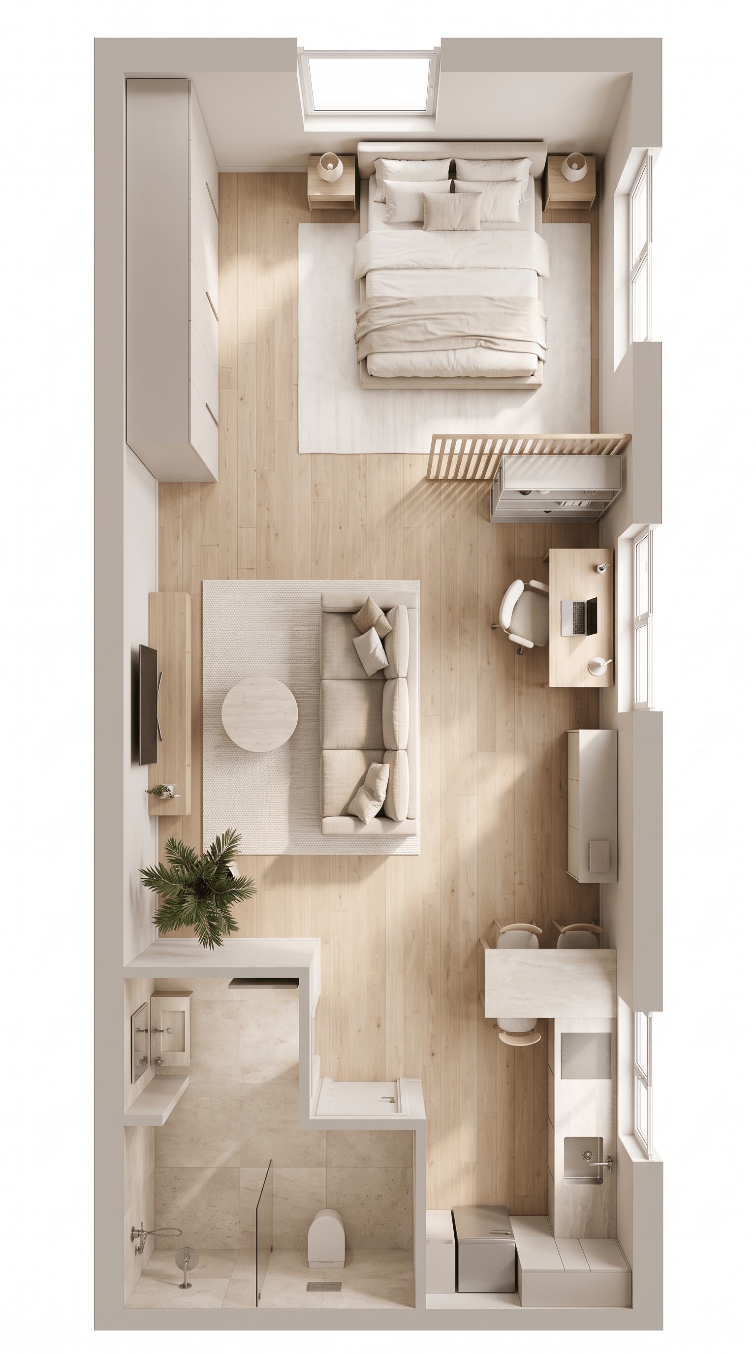 Interior design in Minimalism style — Living Room by GenRoom AI