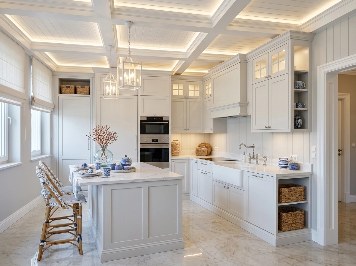 Kitchen interior in Coastal / Hamptons style — photo by GenRoom AI