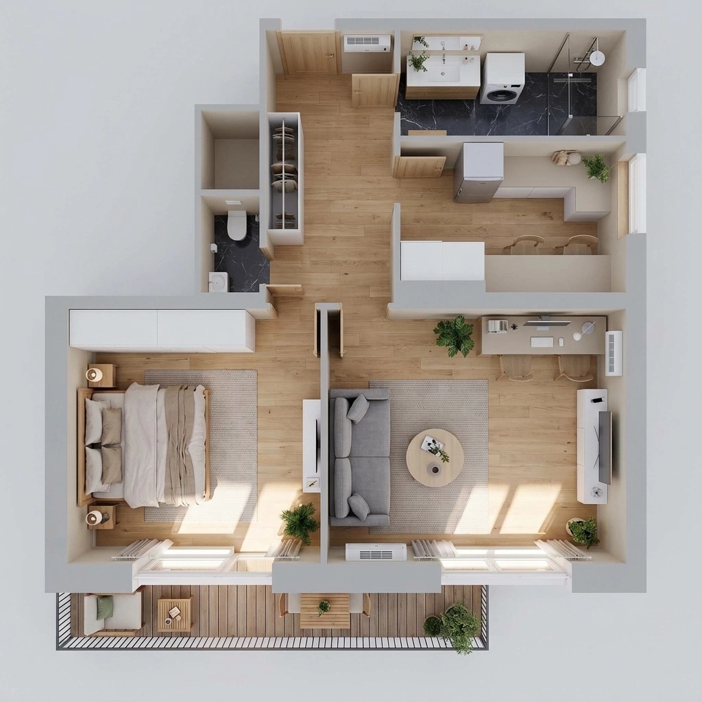 Interior design in Scandinavian style — Living Room by GenRoom AI