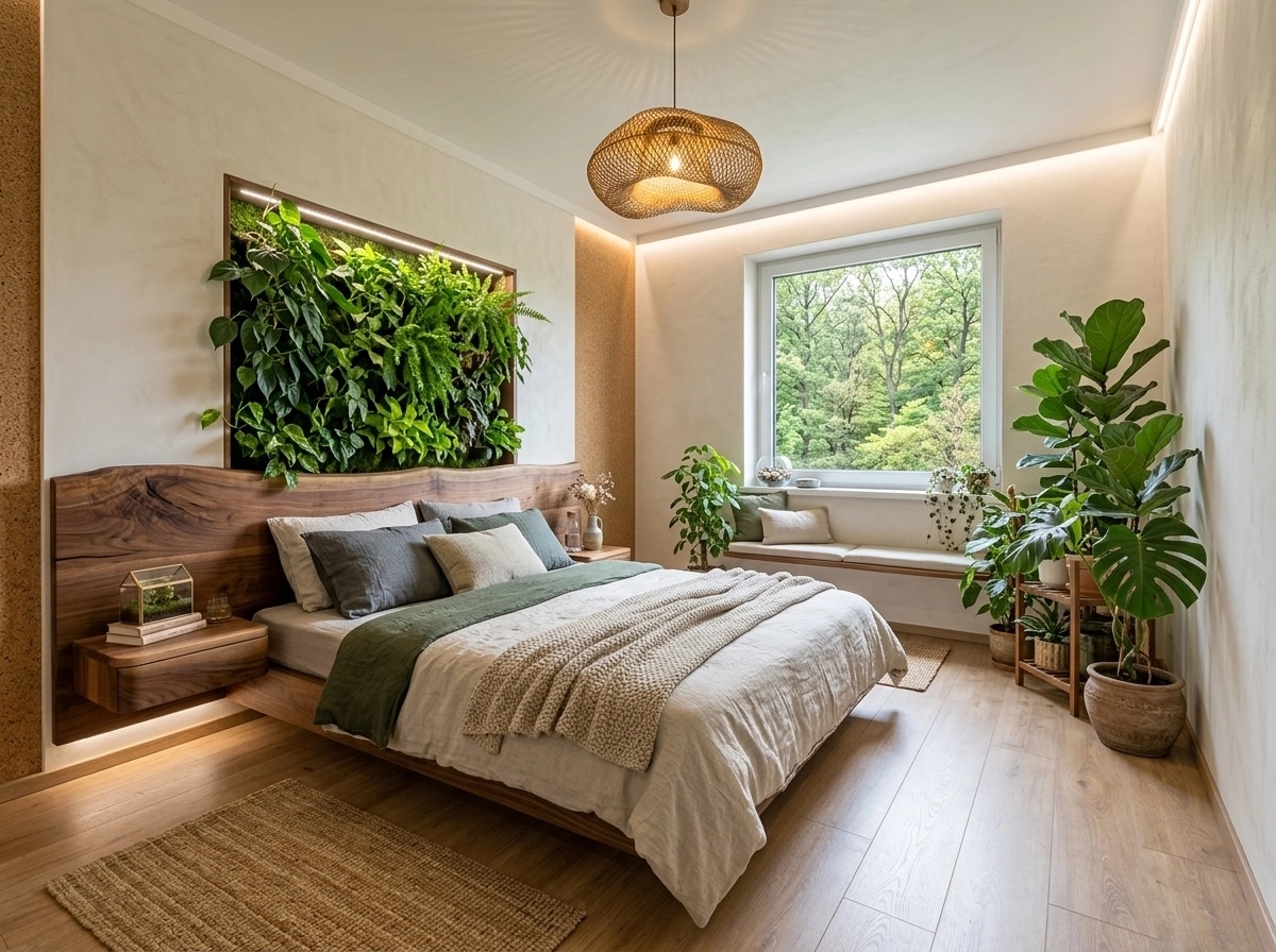 Biophilic Bedroom design — interior photo by GenRoom AI