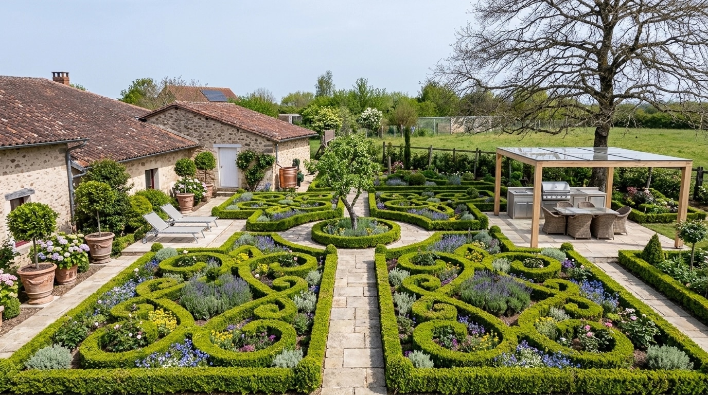 Landscape design in French Parterre style — Yard by GenRoom AI