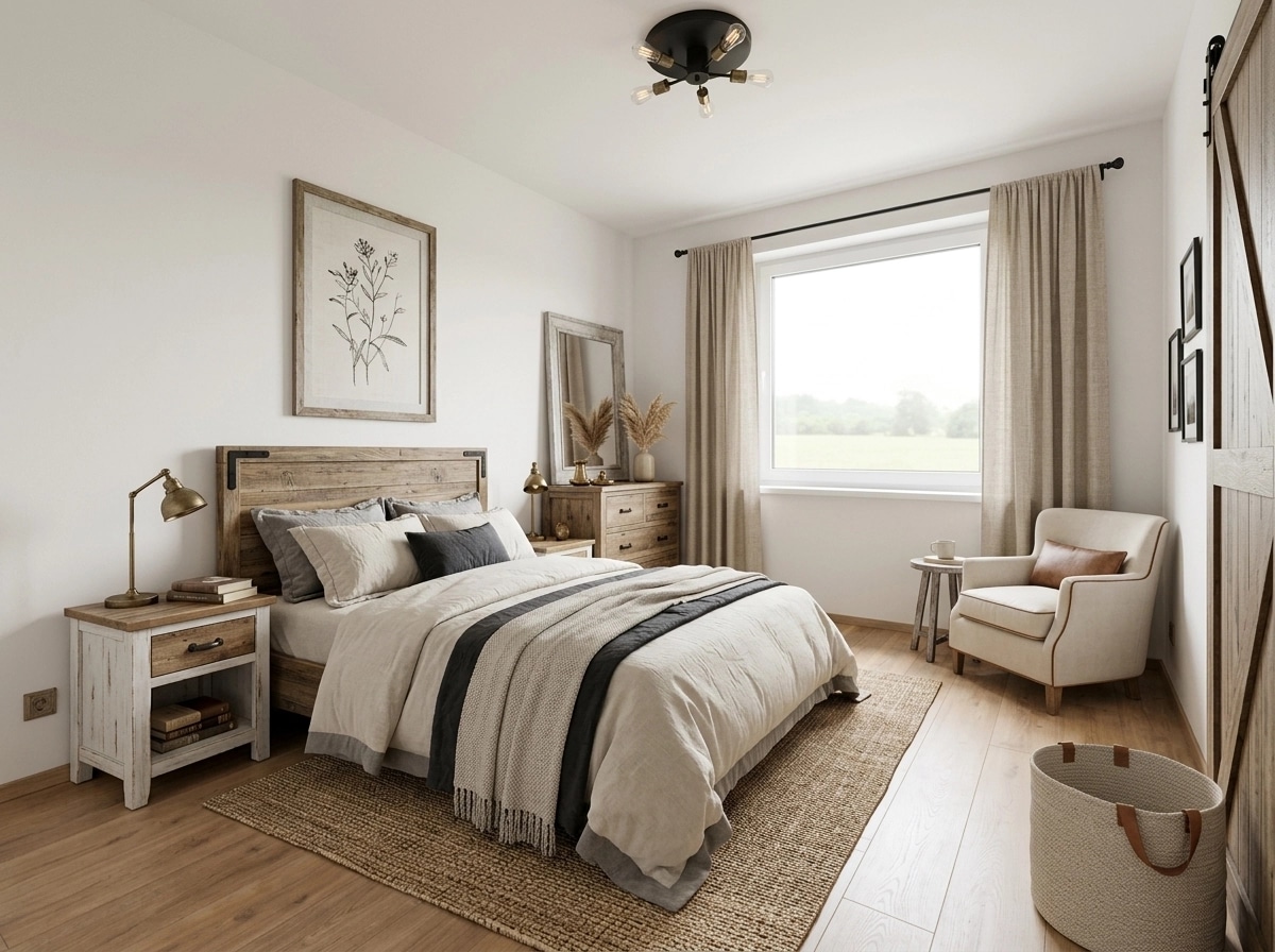 Modern Farmhouse Bedroom design — interior photo by GenRoom AI