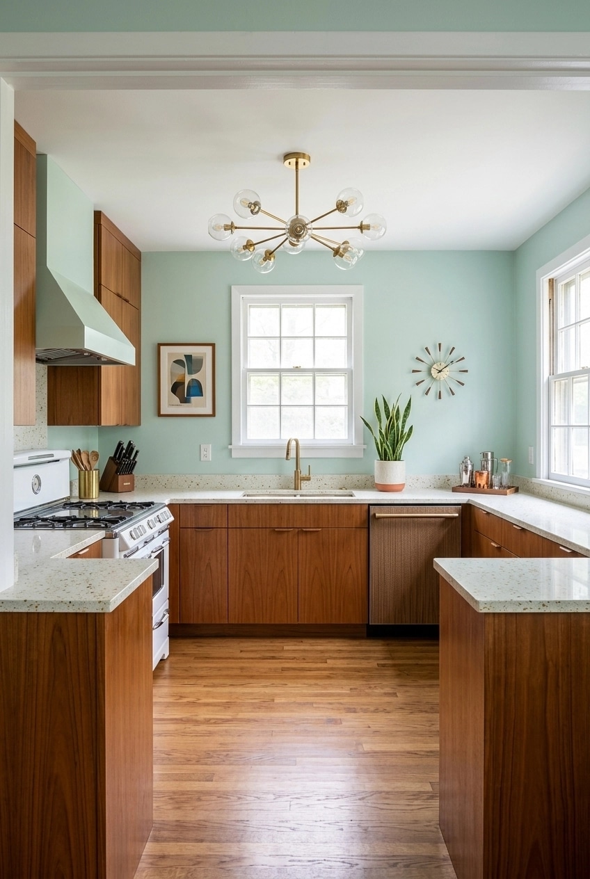 Interior design in Mid-Century Modern style — Kitchen by GenRoom AI