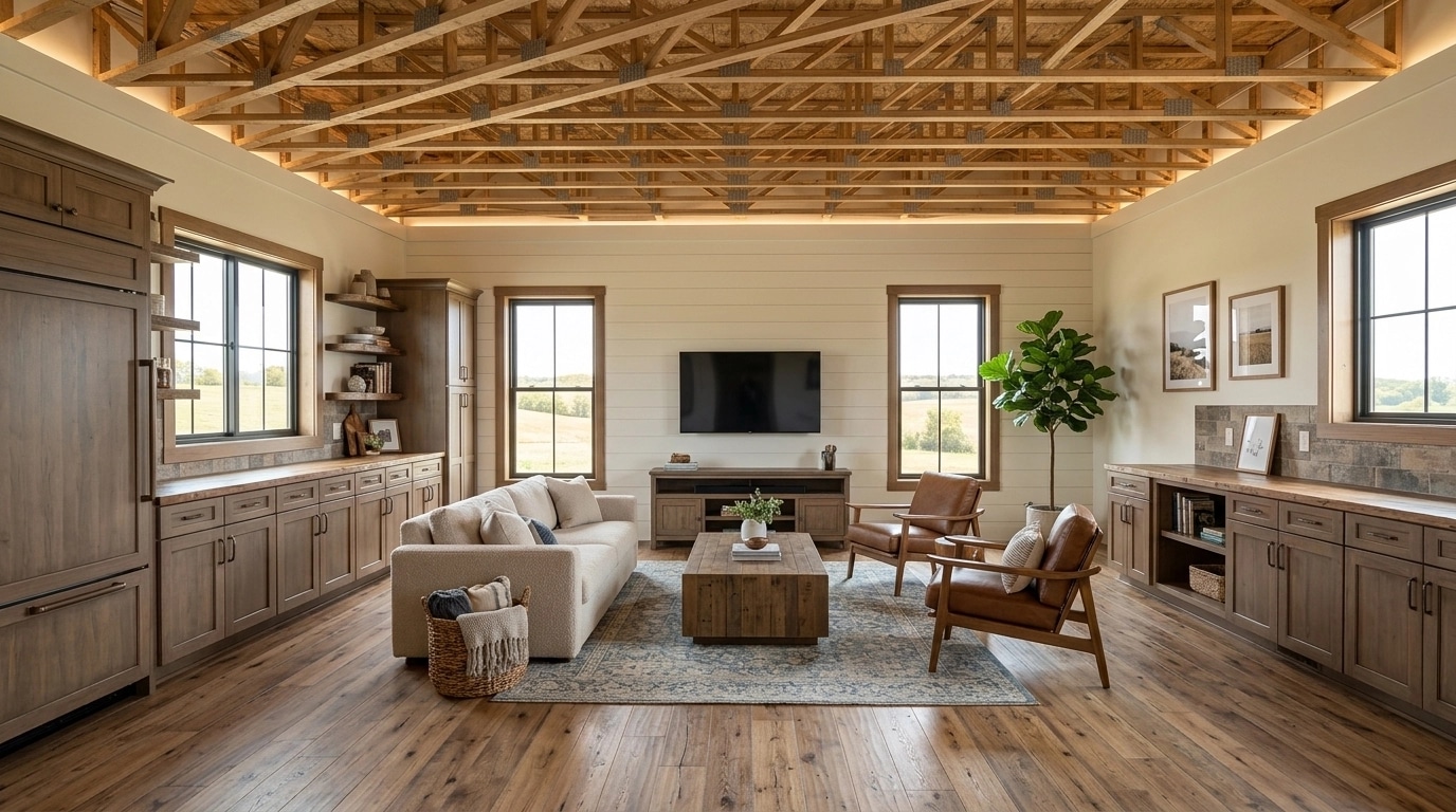 Modern Farmhouse Living Room design — interior photo by GenRoom AI