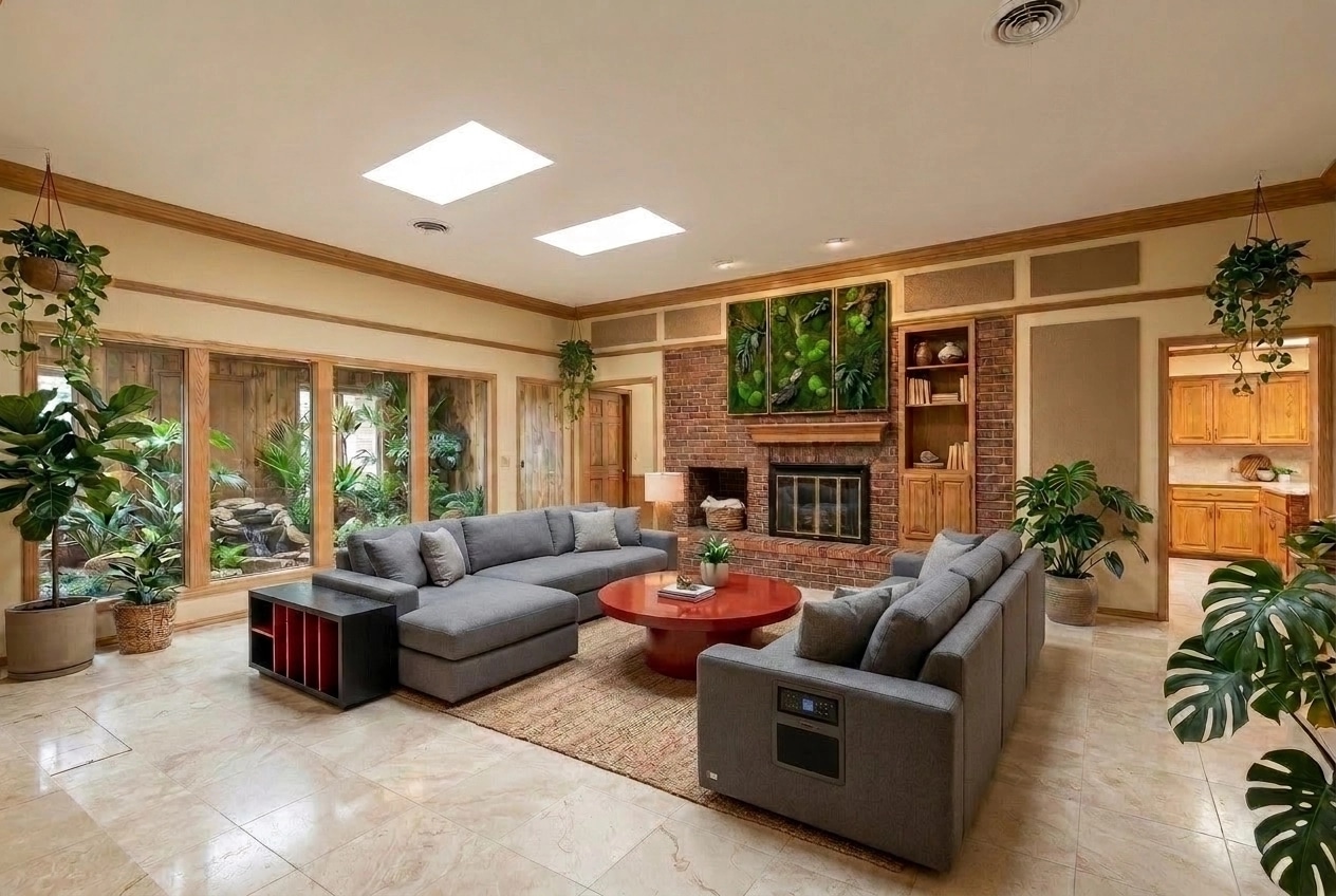 Interior design in Biophilic style — Living Room by GenRoom AI