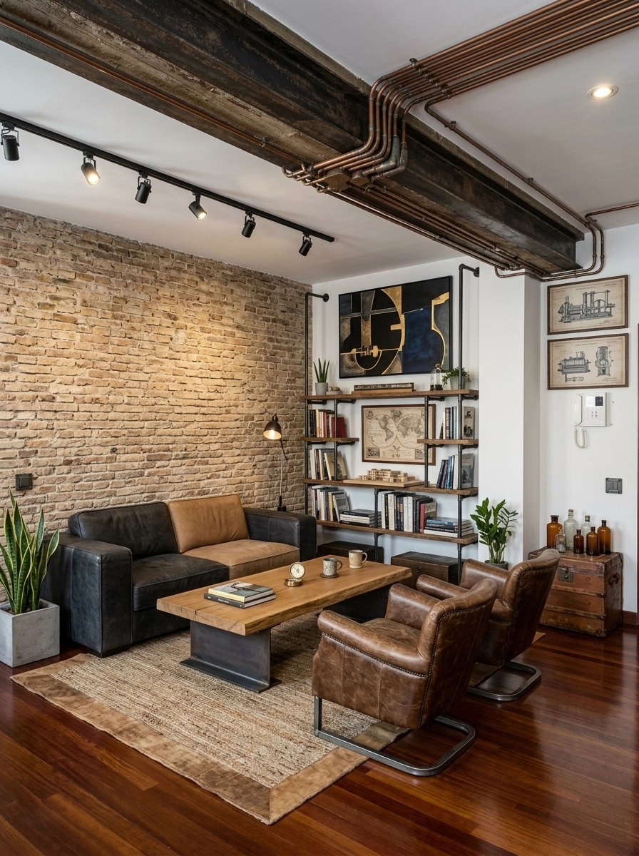Interior design in Loft / Industrial style — Living Room by GenRoom AI
