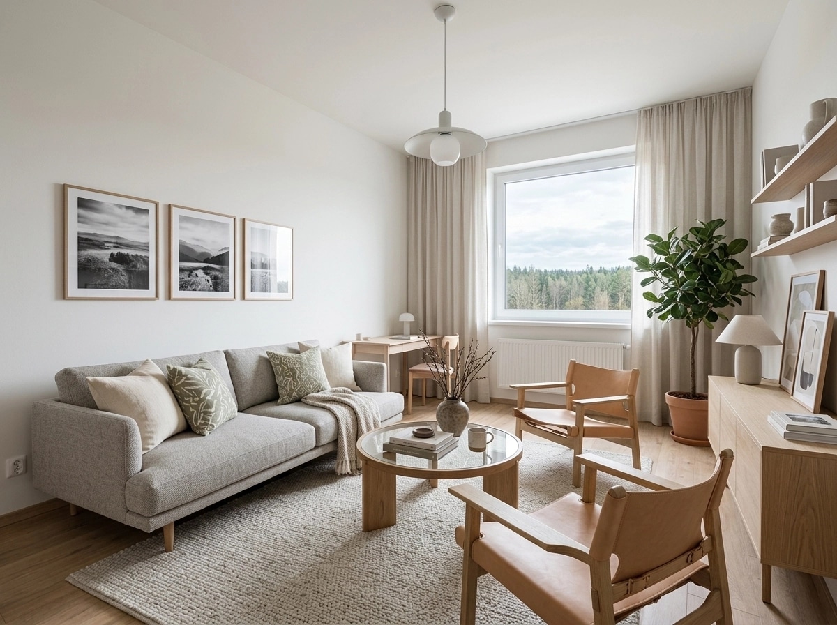Interior design in Scandinavian style — Living Room by GenRoom AI