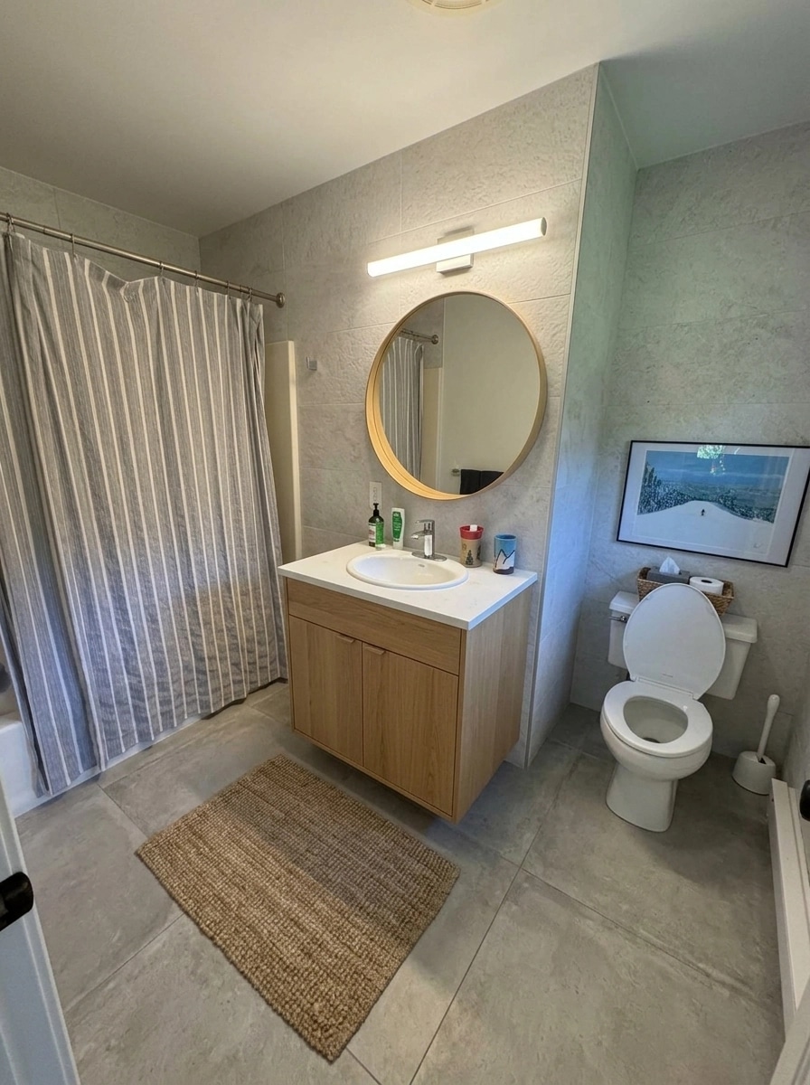 Scandinavian Bathroom design — interior photo by GenRoom AI