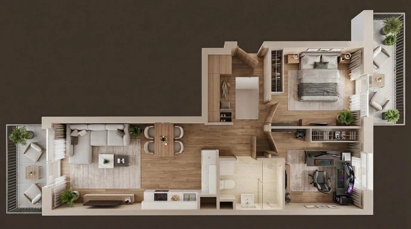 Interior design in Contemporary style — Living Room by GenRoom AI
