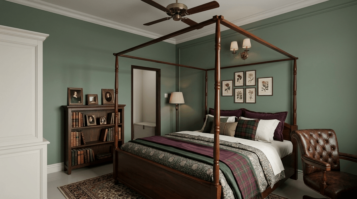 British Bedroom design — interior photo by GenRoom AI