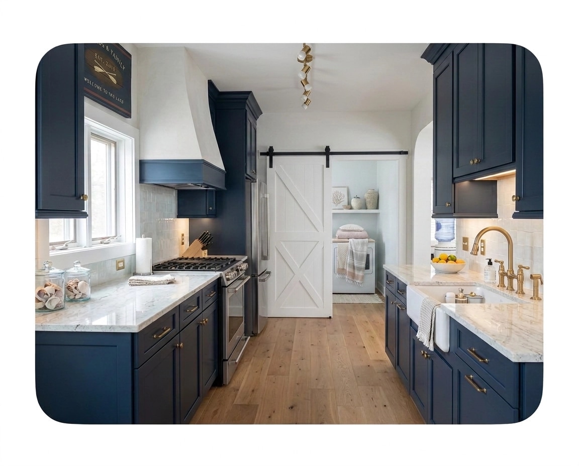 Interior design in Coastal / Hamptons style — Kitchen by GenRoom AI