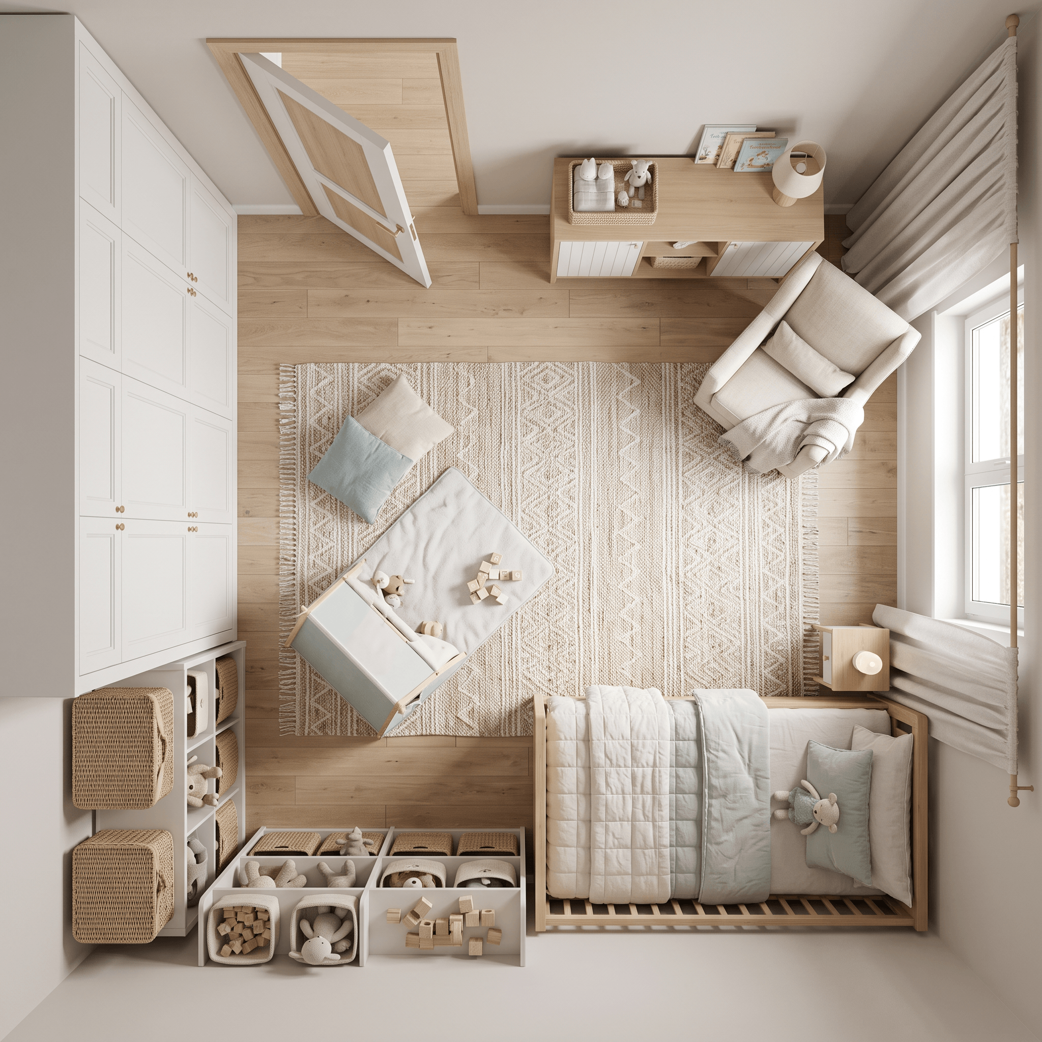 Návrh interiéru ve stylu Coastal / Hamptons styl — Obývací pokoj od GenRoom AI