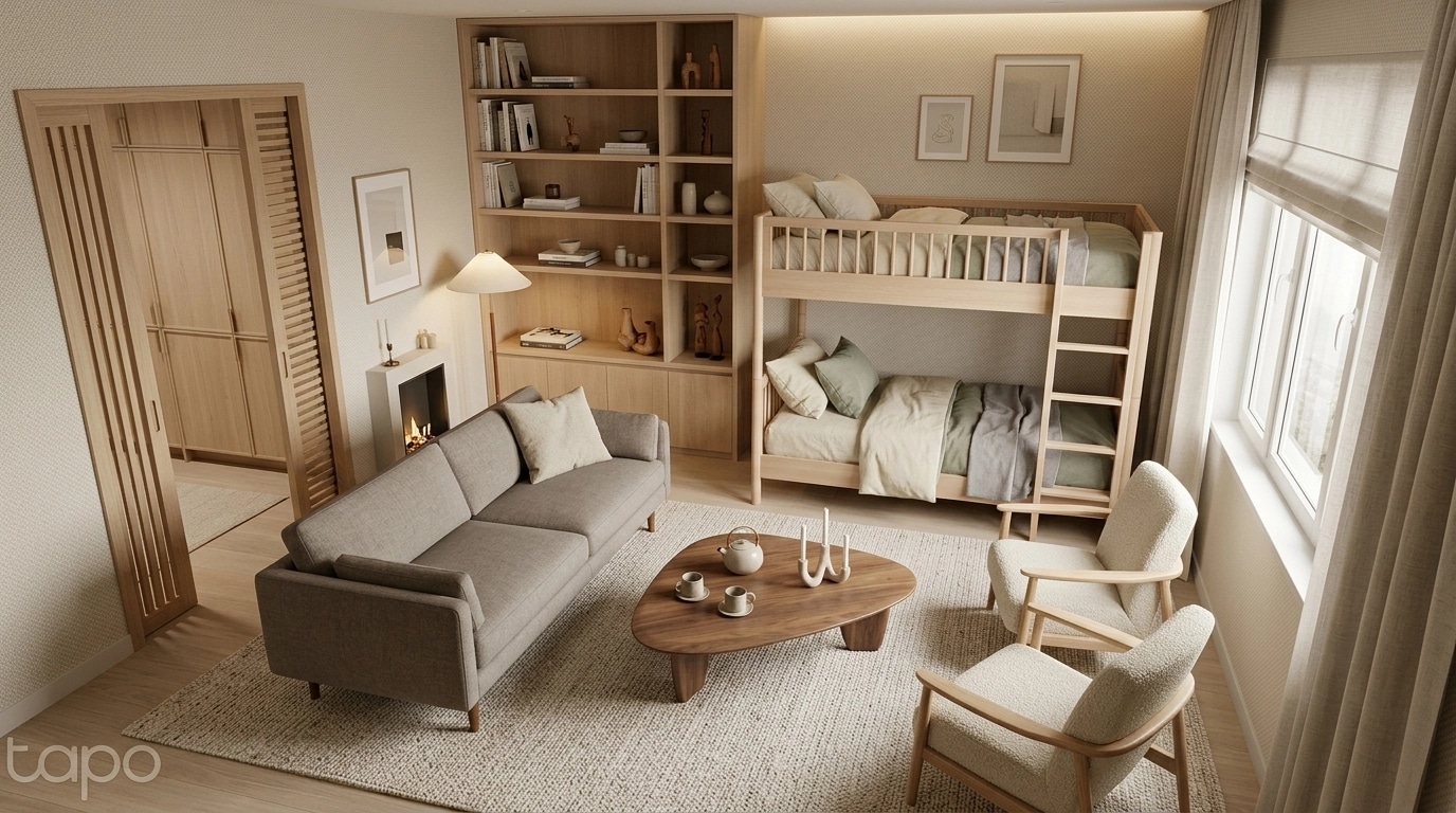 Interior design in Scandinavian style — Living Room by GenRoom AI