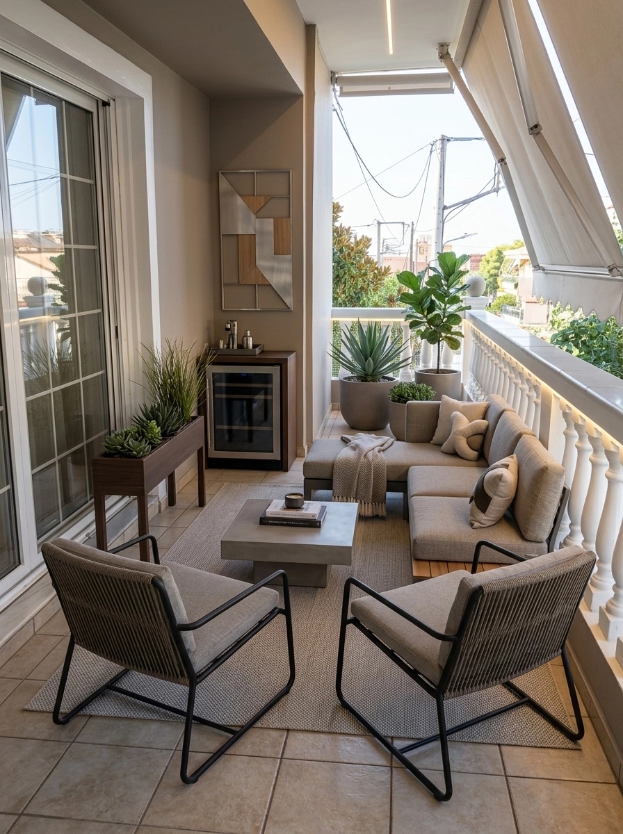 Design de interiores em estilo Contemporary — balcony por GenRoom AI