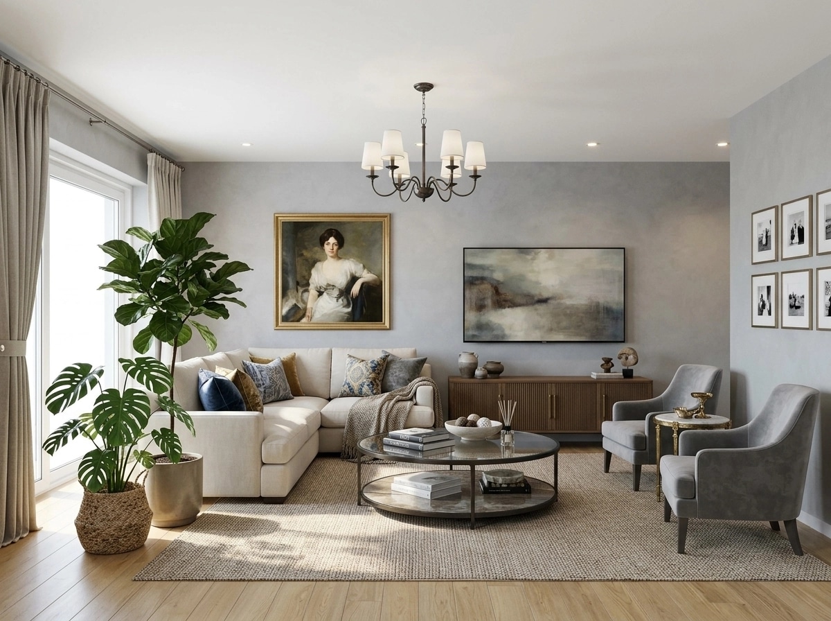 Interior design in Transitional style — Living Room by GenRoom AI
