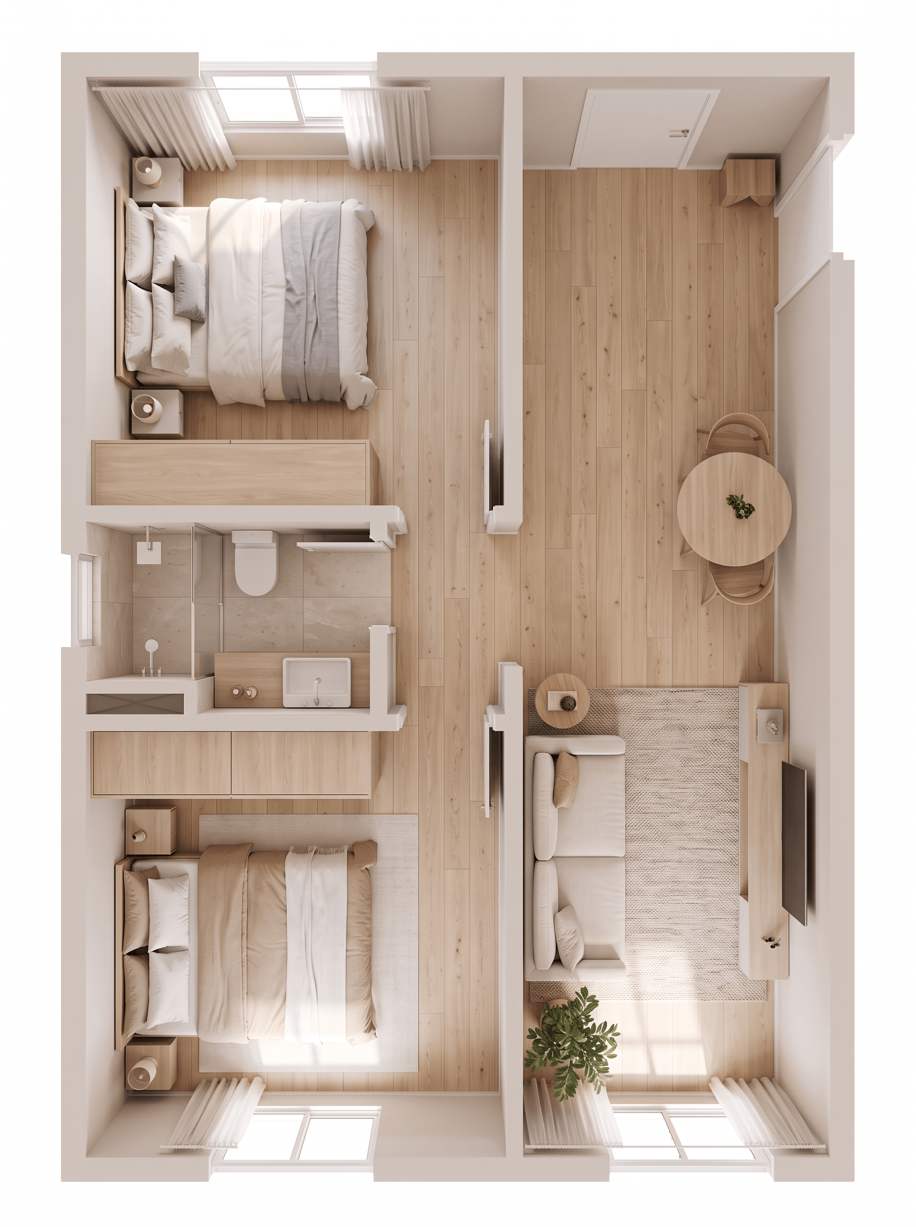 Interior design in Minimalism style — Living Room by GenRoom AI