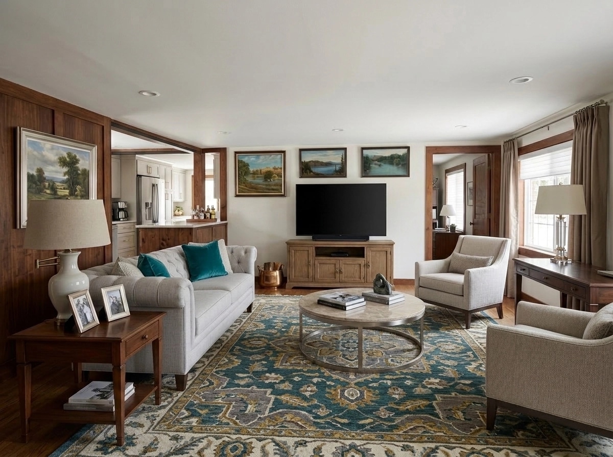 Transitional Living Room design — interior photo by GenRoom AI