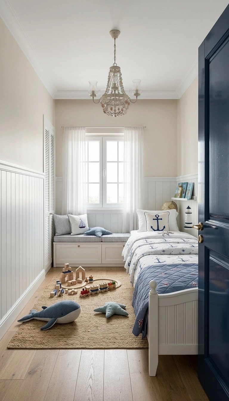 Coastal / Hamptons Kids Room design — interior photo by GenRoom AI