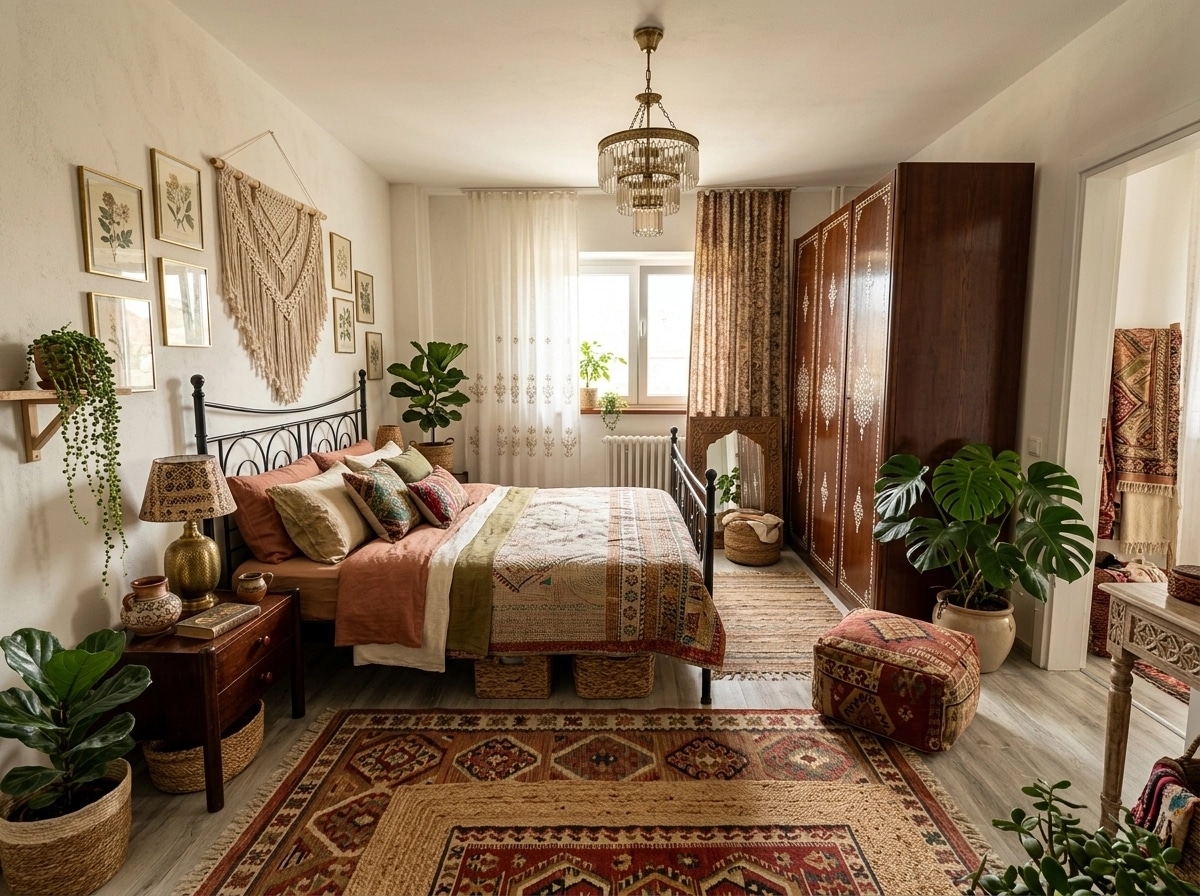 Bohemian Bedroom design — interior photo by GenRoom AI
