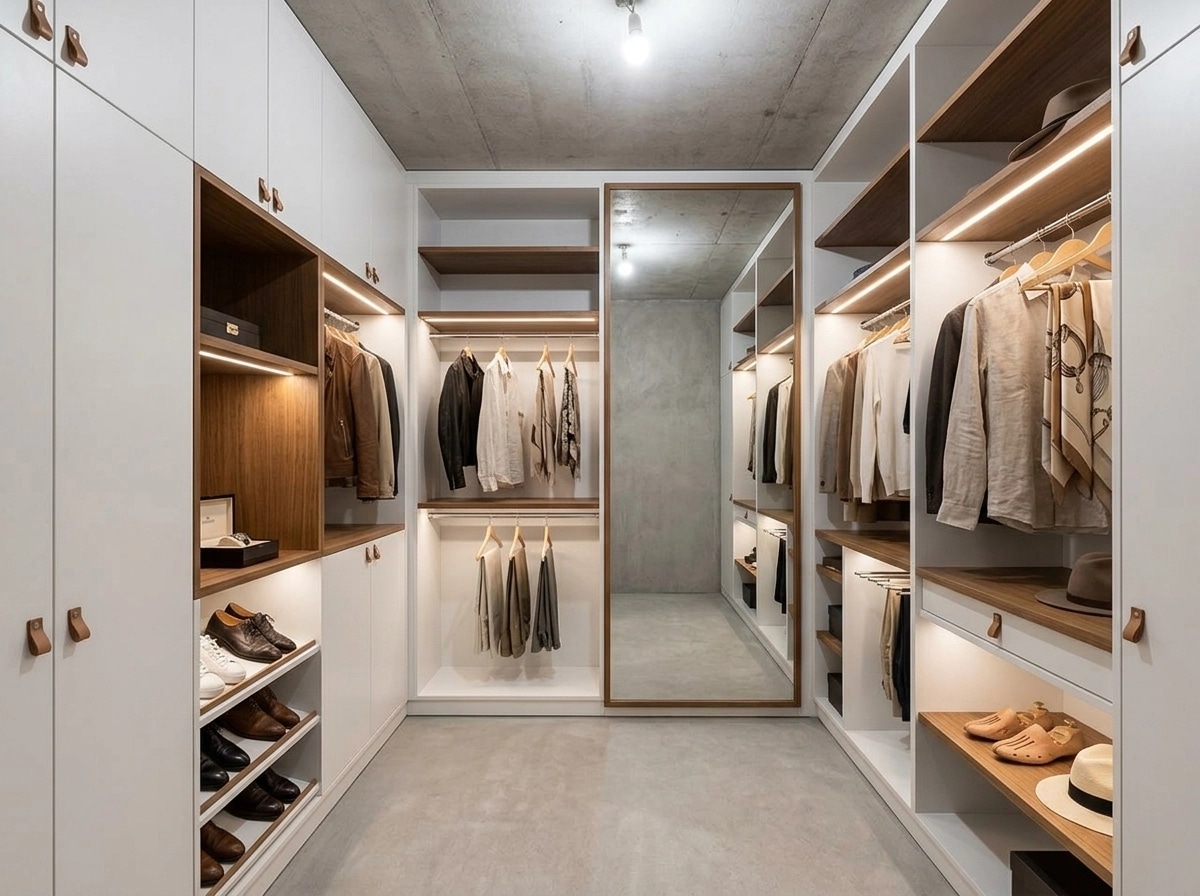 Interior design in Minimalism style — wardrobe by GenRoom AI
