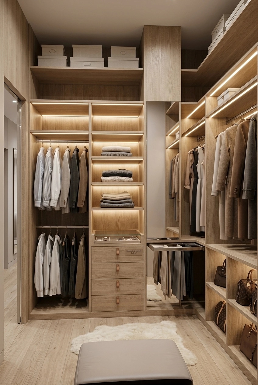 Interior design in Minimalism style — wardrobe by GenRoom AI