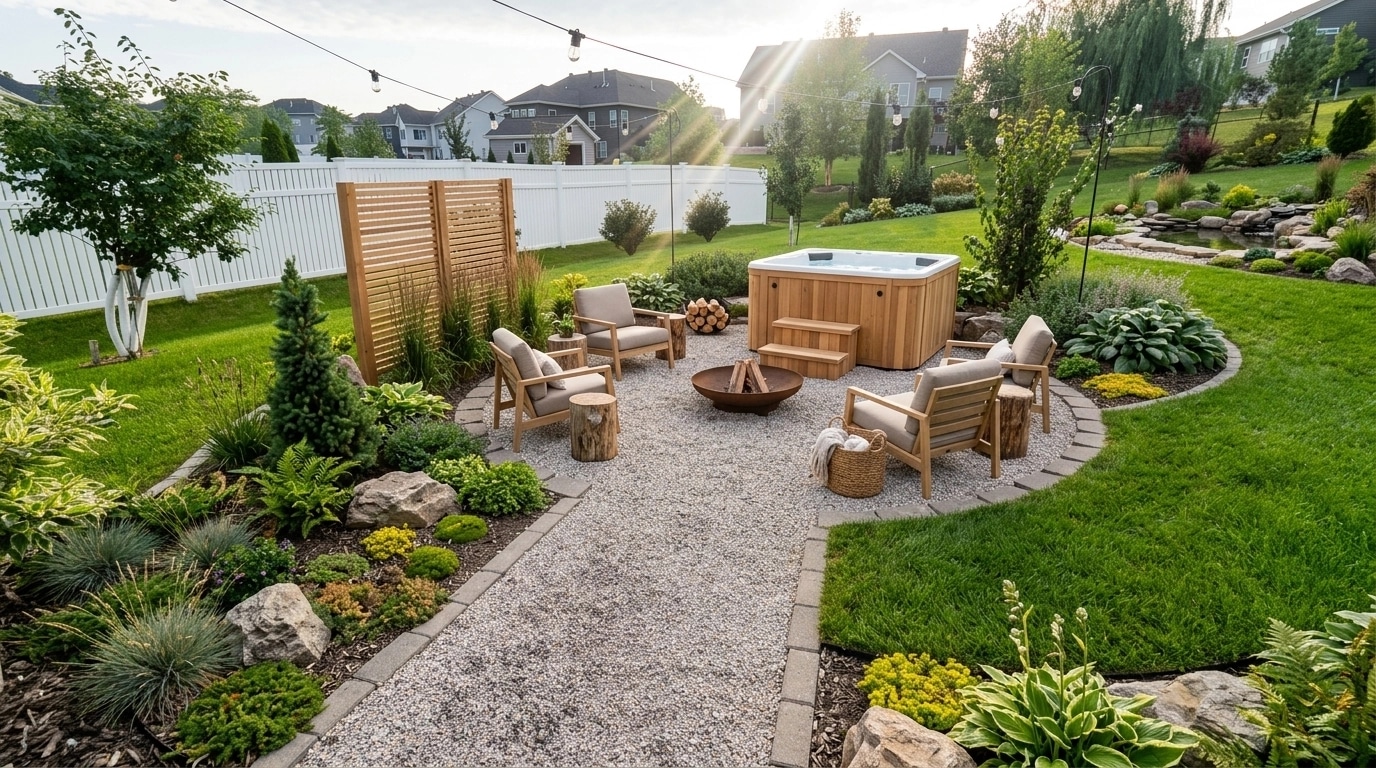 Landscape design in Scandinavian Garden style — Yard by GenRoom AI
