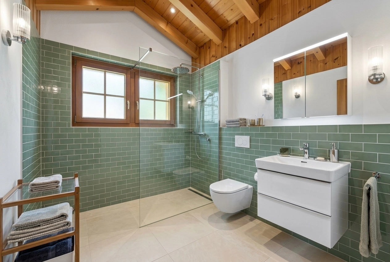 Interior design in Mid-Century Modern style — Bathroom by GenRoom AI