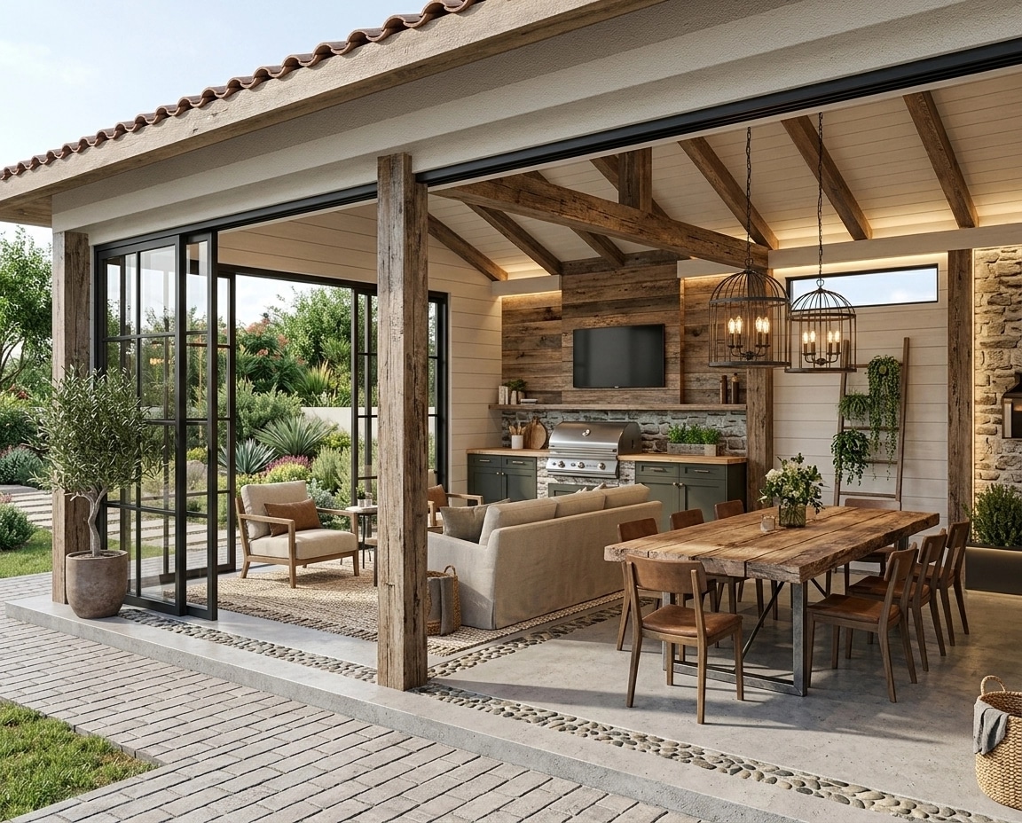 Interior design in Modern Farmhouse style — terrace by GenRoom AI