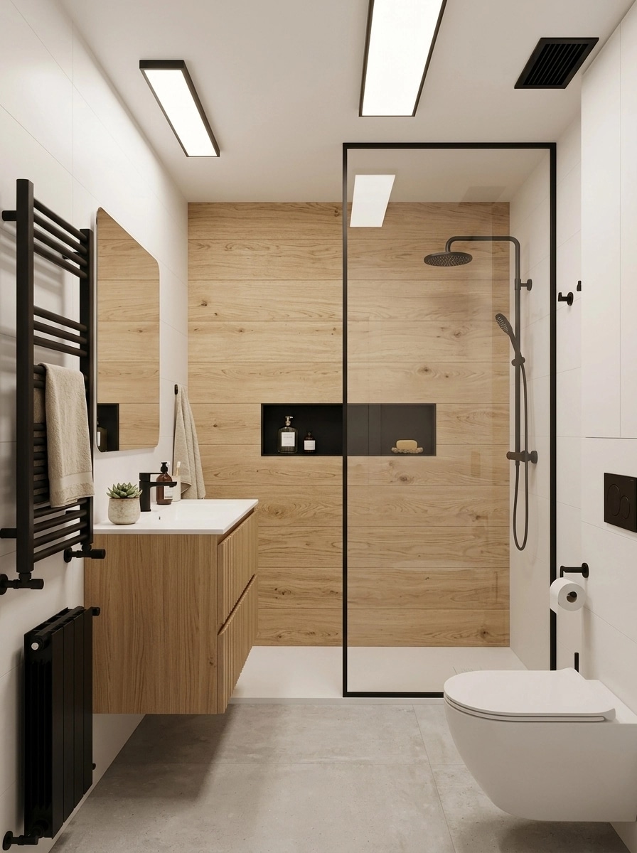 Bathroom interior in Scandinavian style — photo by GenRoom AI
