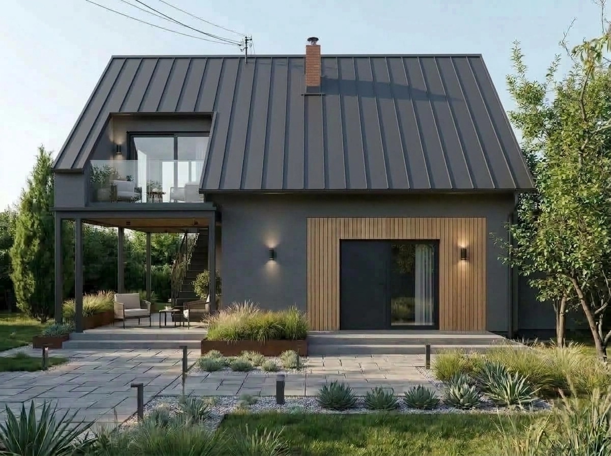 Fasad desain di Contemporary Facade gaya — Fasad oleh GenRoom AI