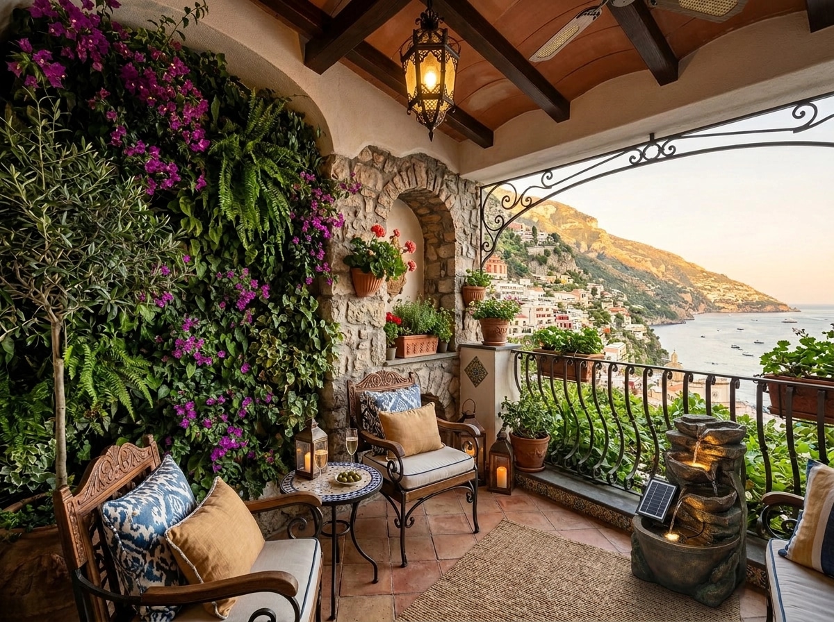 Interior design in Mediterranean style — balcony by GenRoom AI