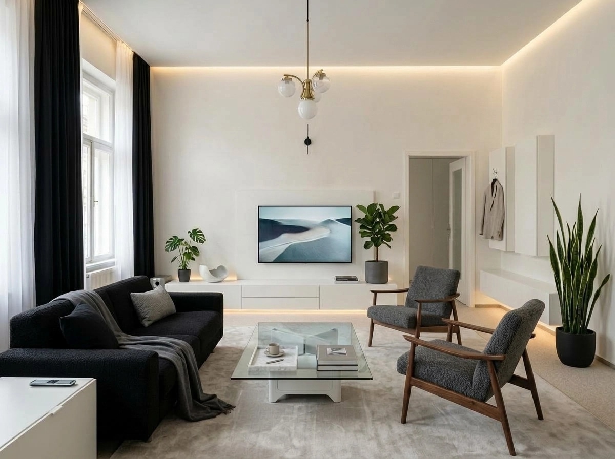 Minimalism Living Room design — interior photo by GenRoom AI