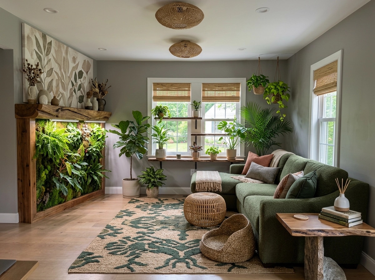 Kitchen interior in Biophilic style — photo by GenRoom AI