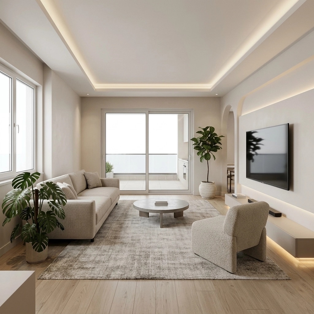 Minimalism Living Room design — interior photo by GenRoom AI
