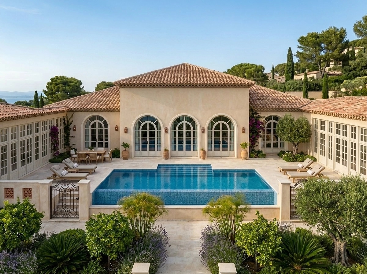 Facade design in Mediterranean Facade style — photo by GenRoom AI