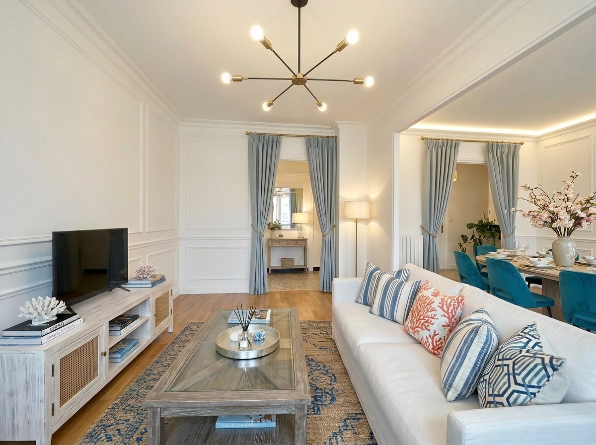 Interior design in Coastal / Hamptons style — Living Room by GenRoom AI