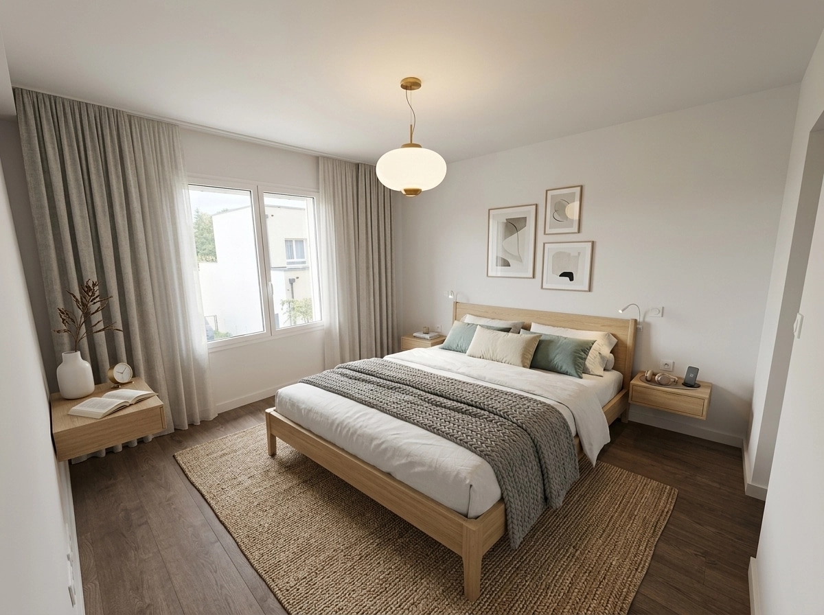Scandinavian Bedroom design — interior photo by GenRoom AI
