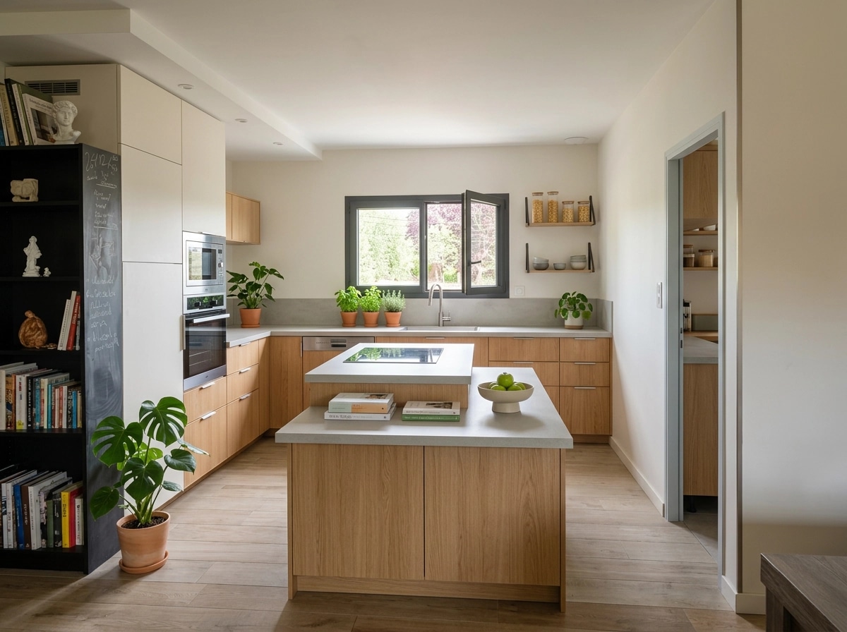 Kitchen interior in Scandinavian style — photo by GenRoom AI