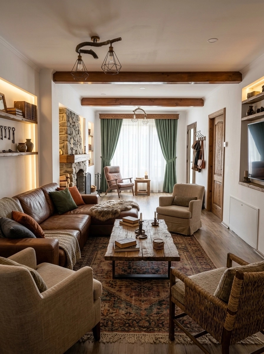 Interior design in Rustic style — Living Room by GenRoom AI