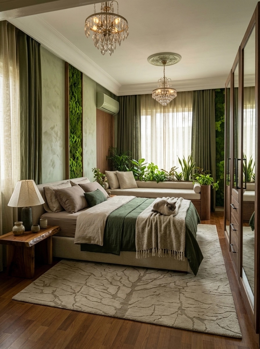 Interior design in Biophilic style — Bedroom by GenRoom AI