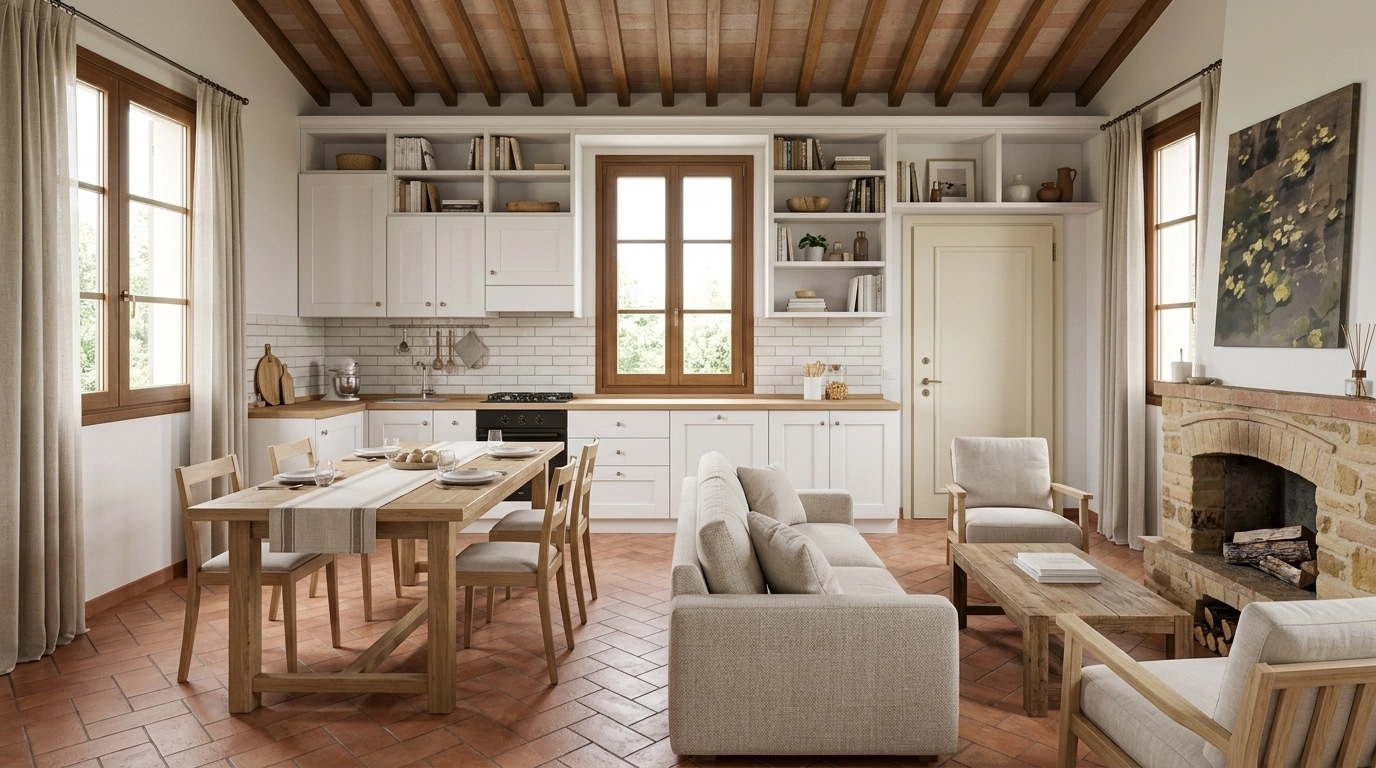 Modern Farmhouse Living Room design — interior photo by GenRoom AI