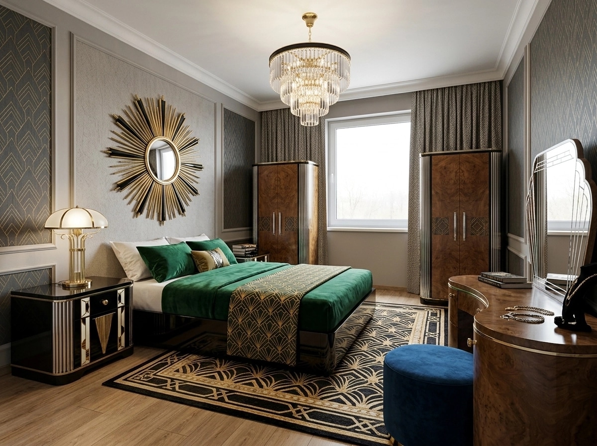 Art Deco Bedroom design — interior photo by GenRoom AI