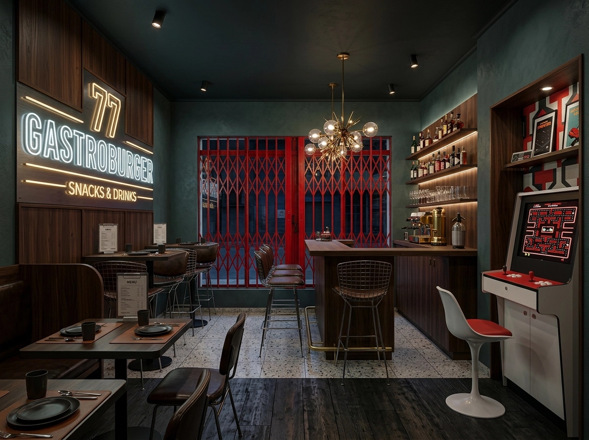 Design d'intérieur en style Mid-Century Modern — bar par GenRoom AI