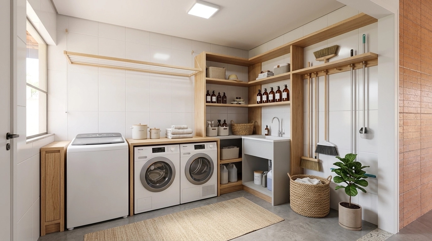Σχεδιασμός εσωτερικού σε στυλ Scandinavian — laundry από το GenRoom AI