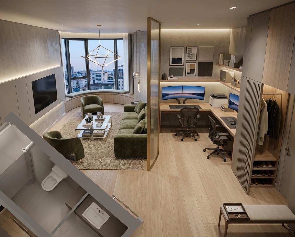Interior design in Contemporary style — Living Room by GenRoom AI