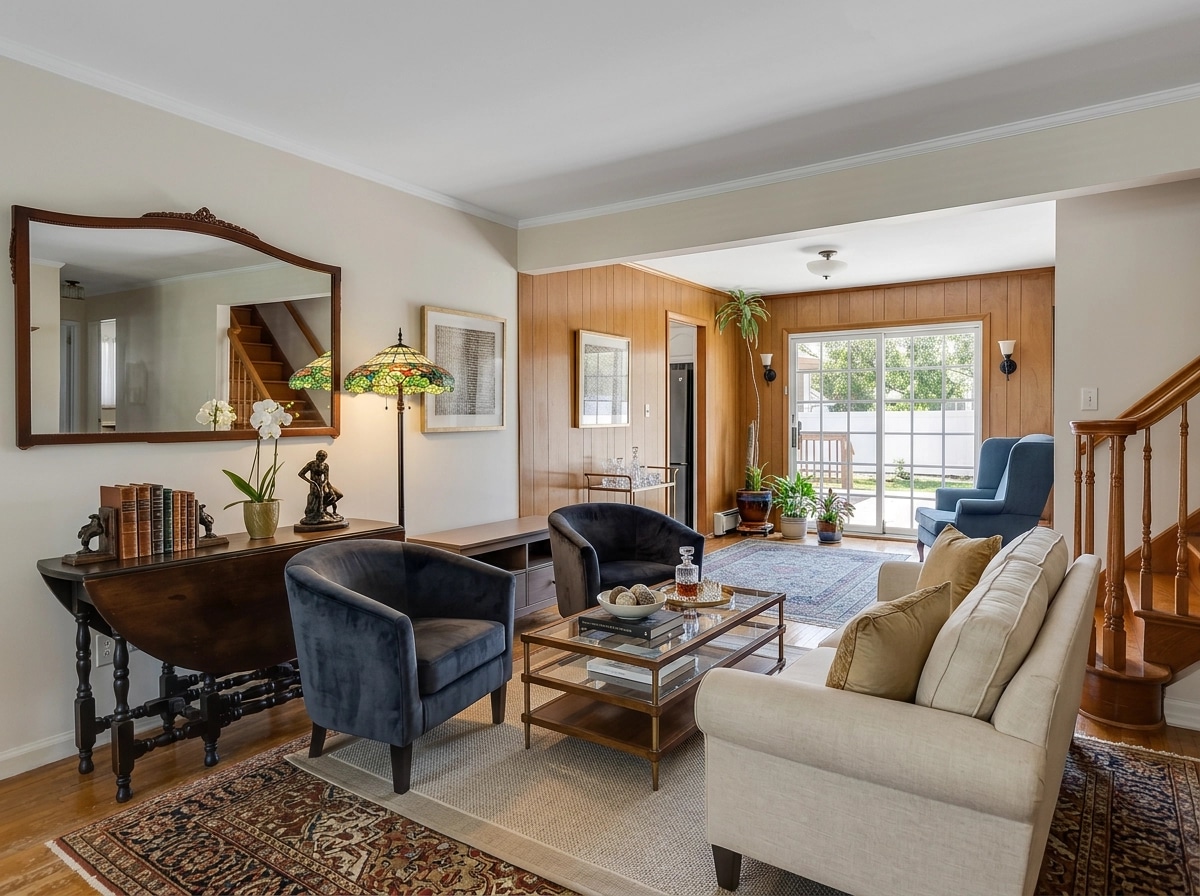 Transitional Ruang Tamu design — interior photo by GenRoom AI
