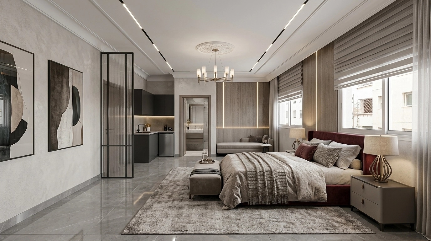 Contemporary Bedroom design — interior photo by GenRoom AI